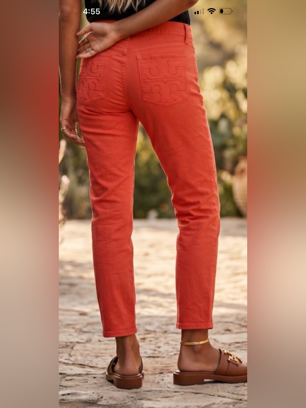 Tory Burch Coral Ankle Slim Straight Jeans